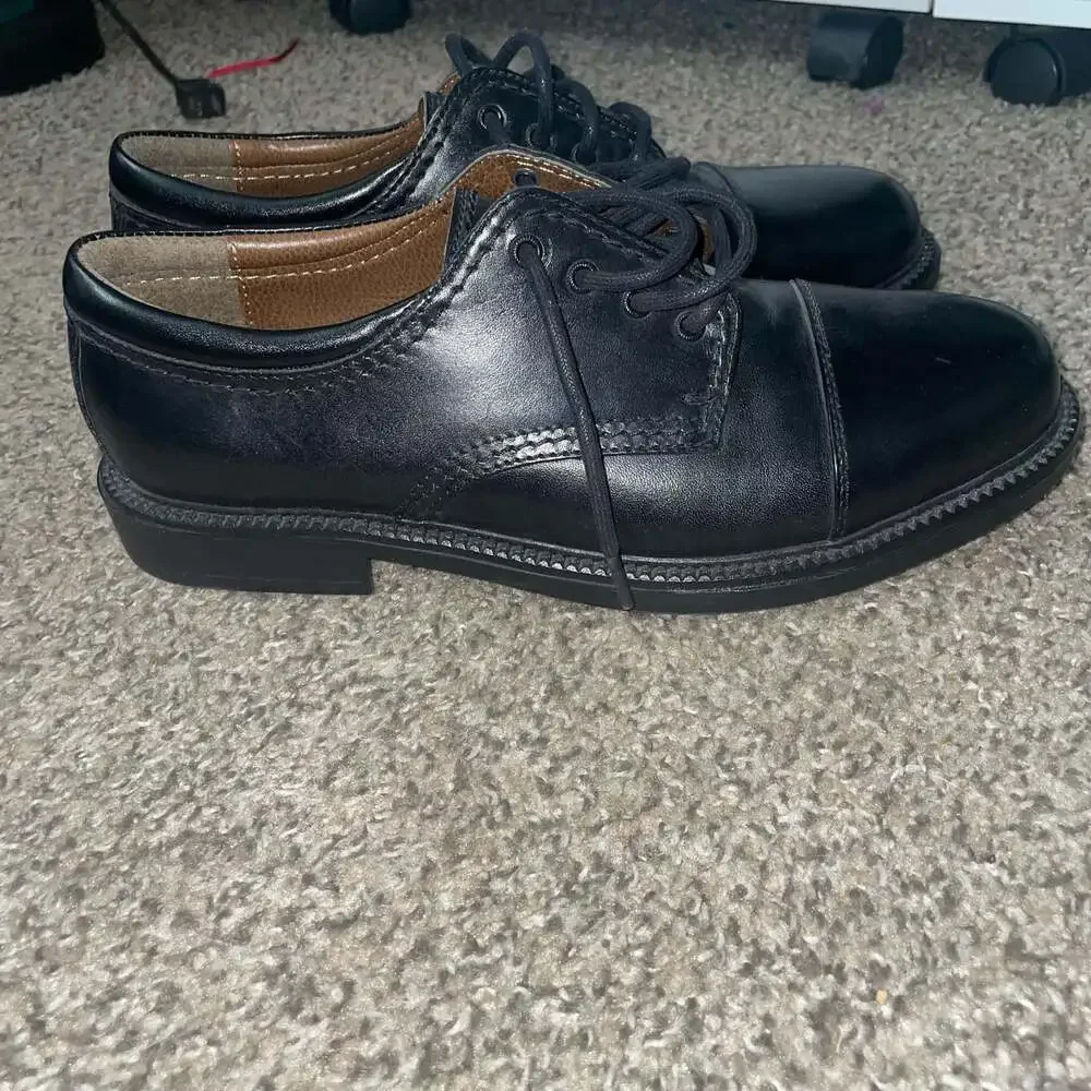 Dockers Men's Gordon Leather Cap Toe Oxford Dress Shoes Black - Picture 2 of 7